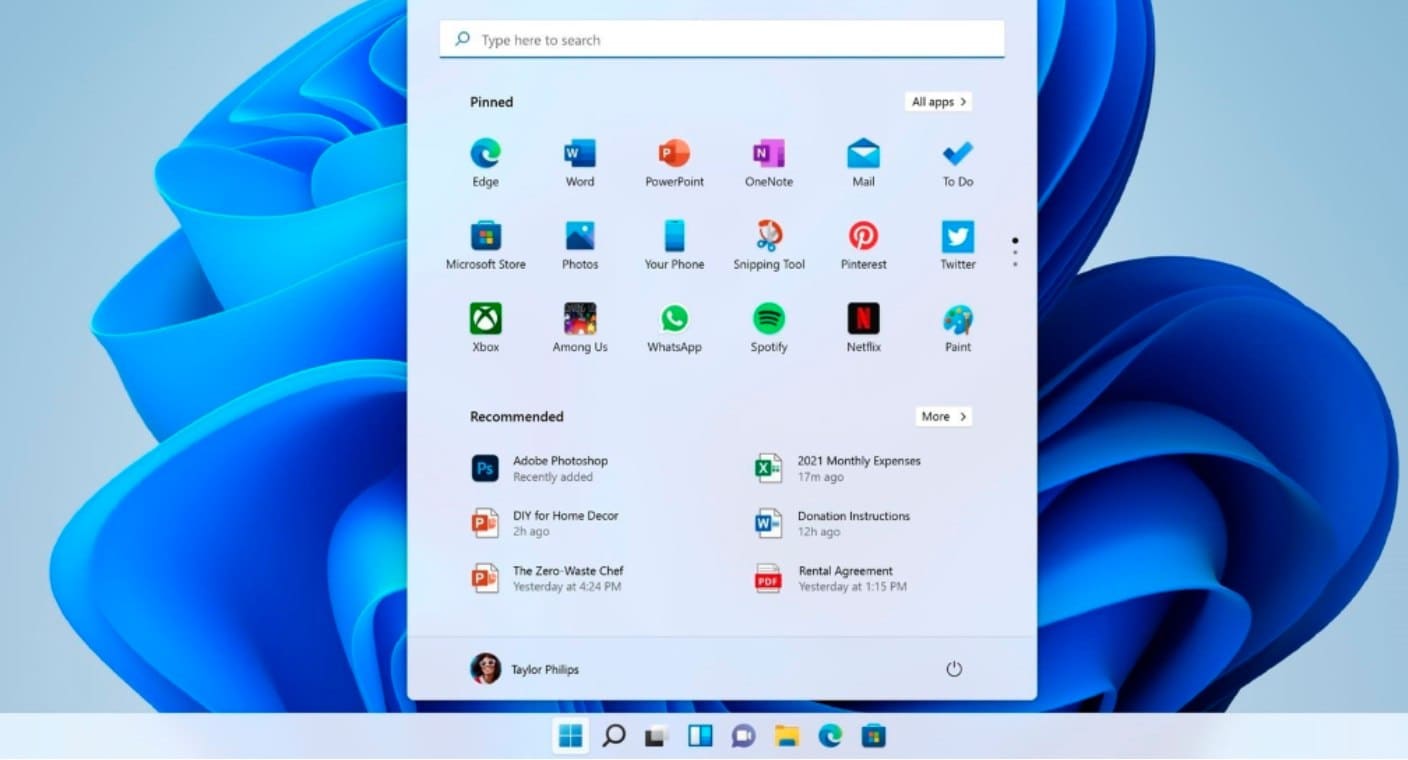 Windows 11 llega con menú de inicio al centro y compatible con apps