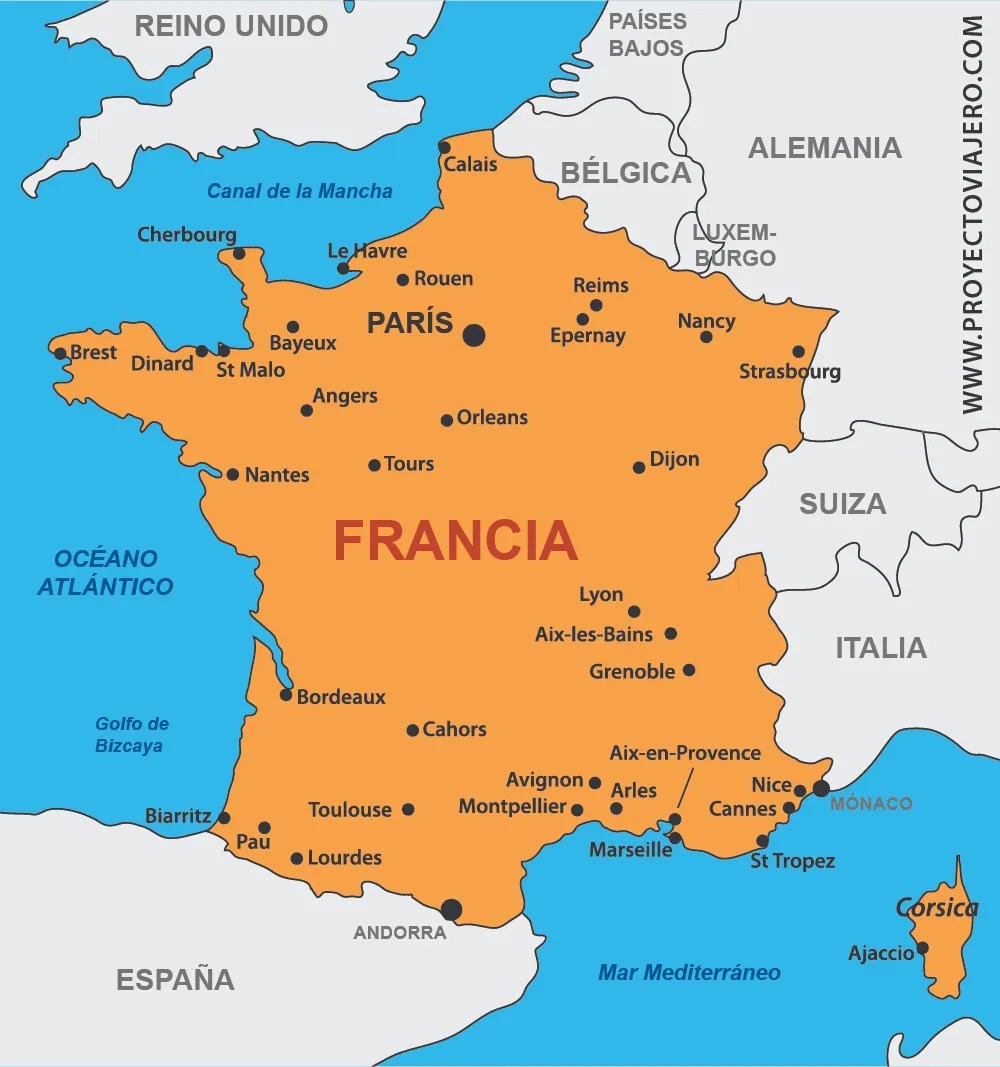 Mapas de Francia para viajar al país galo