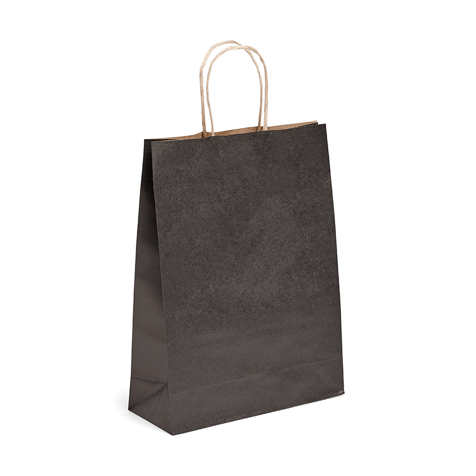 Medium Portrait Paper Bag Black PR Packaging