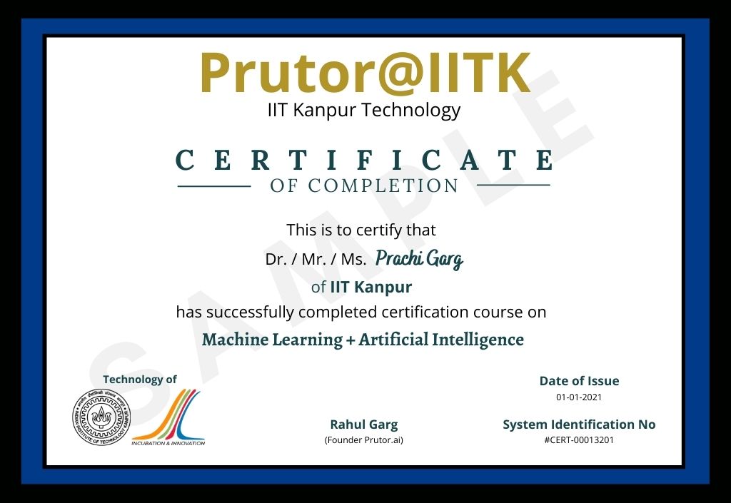 Certified AI &amp; ML Online Training Prutor.ai, IIT Kanpur