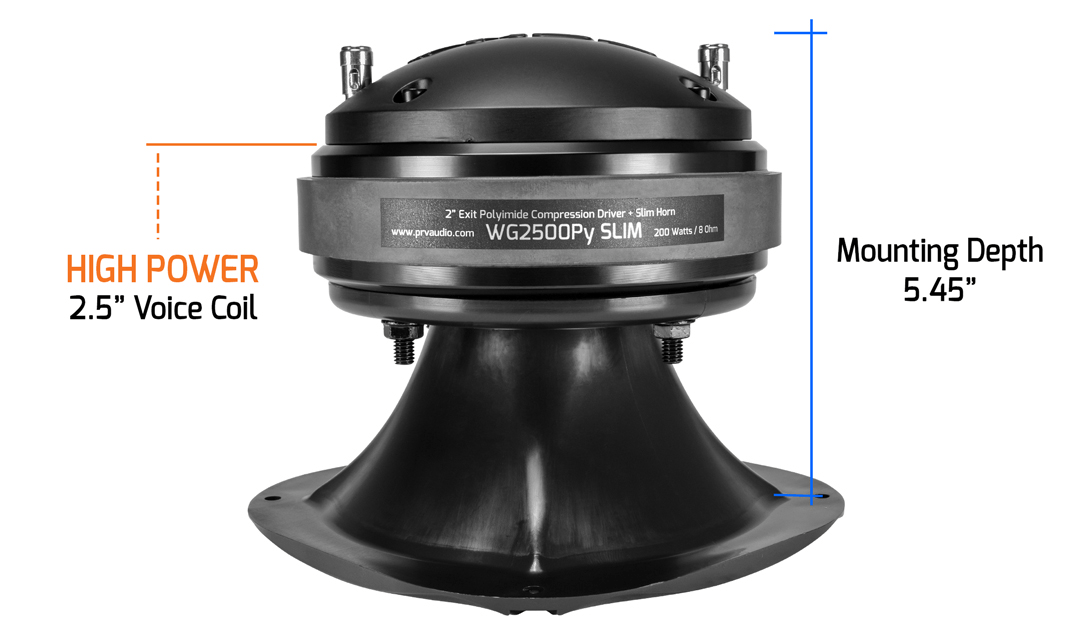 PRV AUDIO WG2500Py SLIM 2" EXIT COMPRESSION DRIVER + HORN Droppin HZ