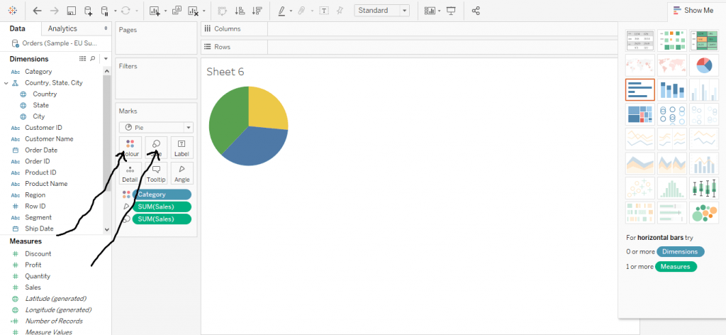 Tableau Pie Chart Tutorial | How to make a Pie Chart in Tableau