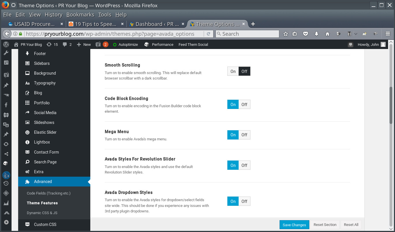 avada options PR Your Blog