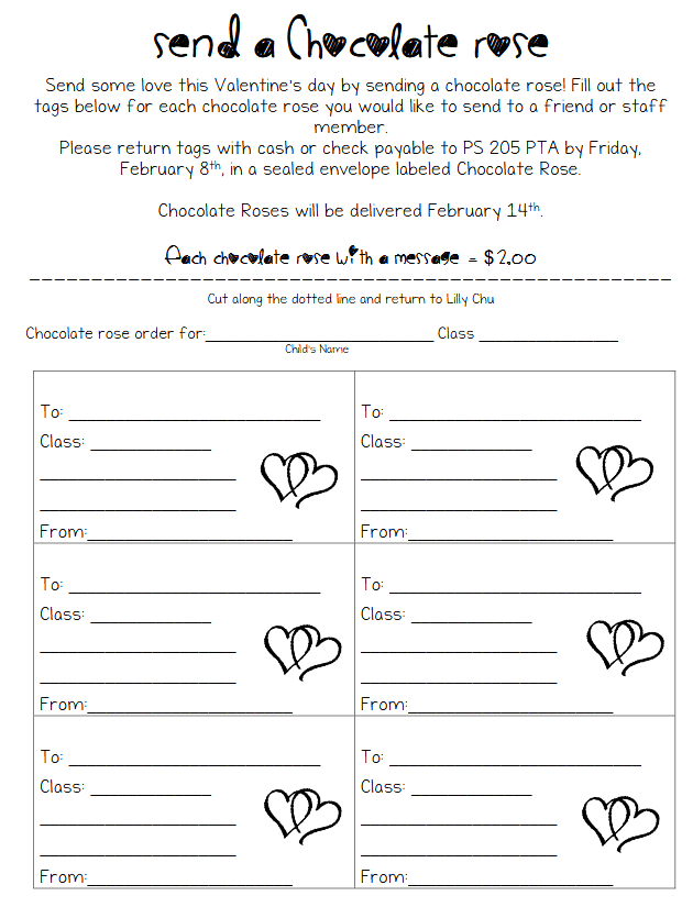 Fundraiser Send a Chocolate Rose PS 205Q Alexander Graham Bell