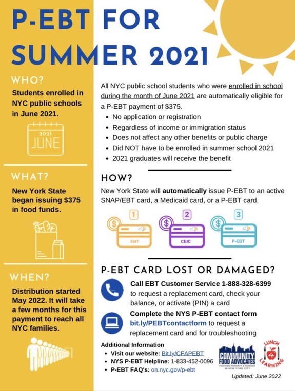 New Information About Summer 2021 PEBT Benefits