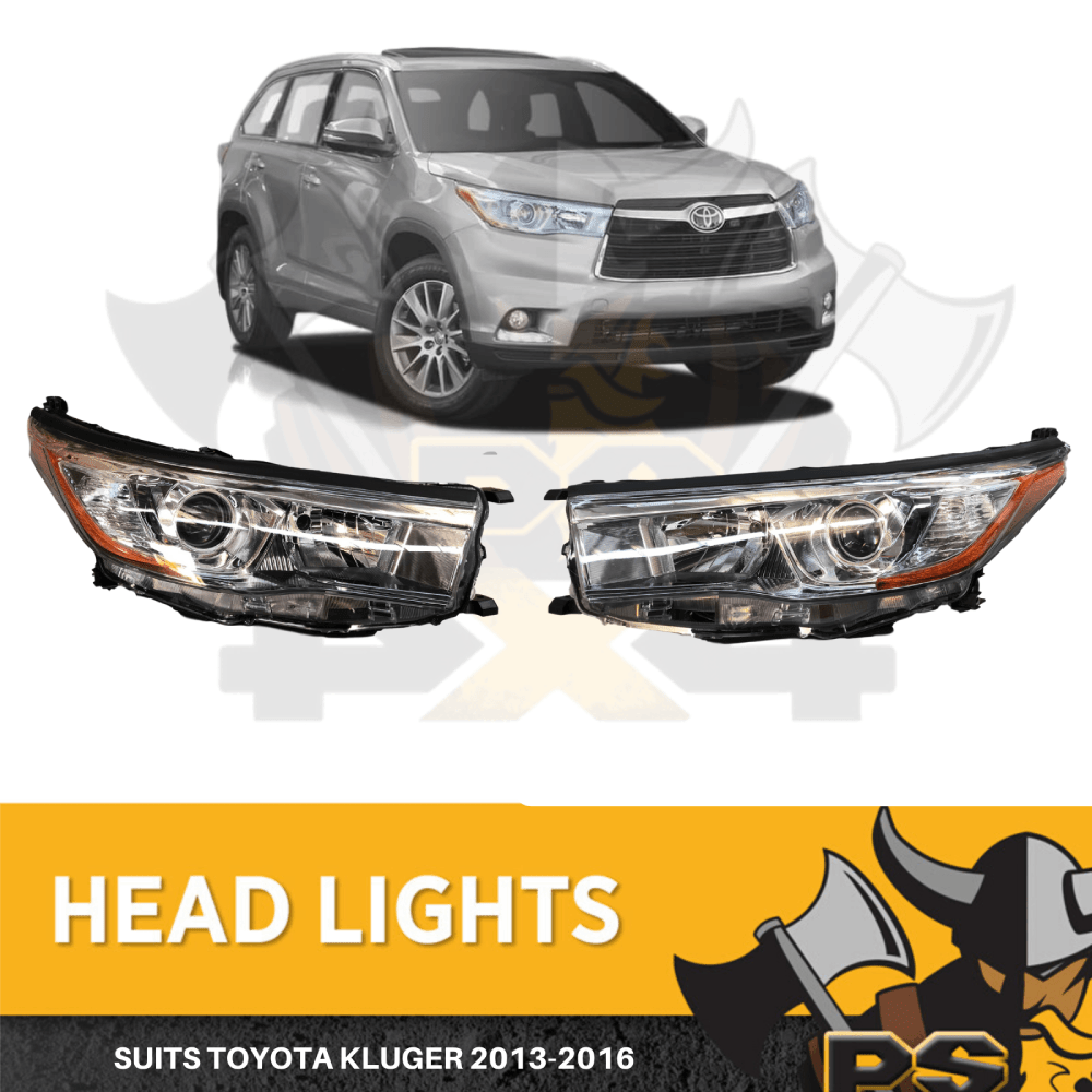 Pair Headlights to suit Toyota Kluger 20132016 Head Lights Lamp Kit