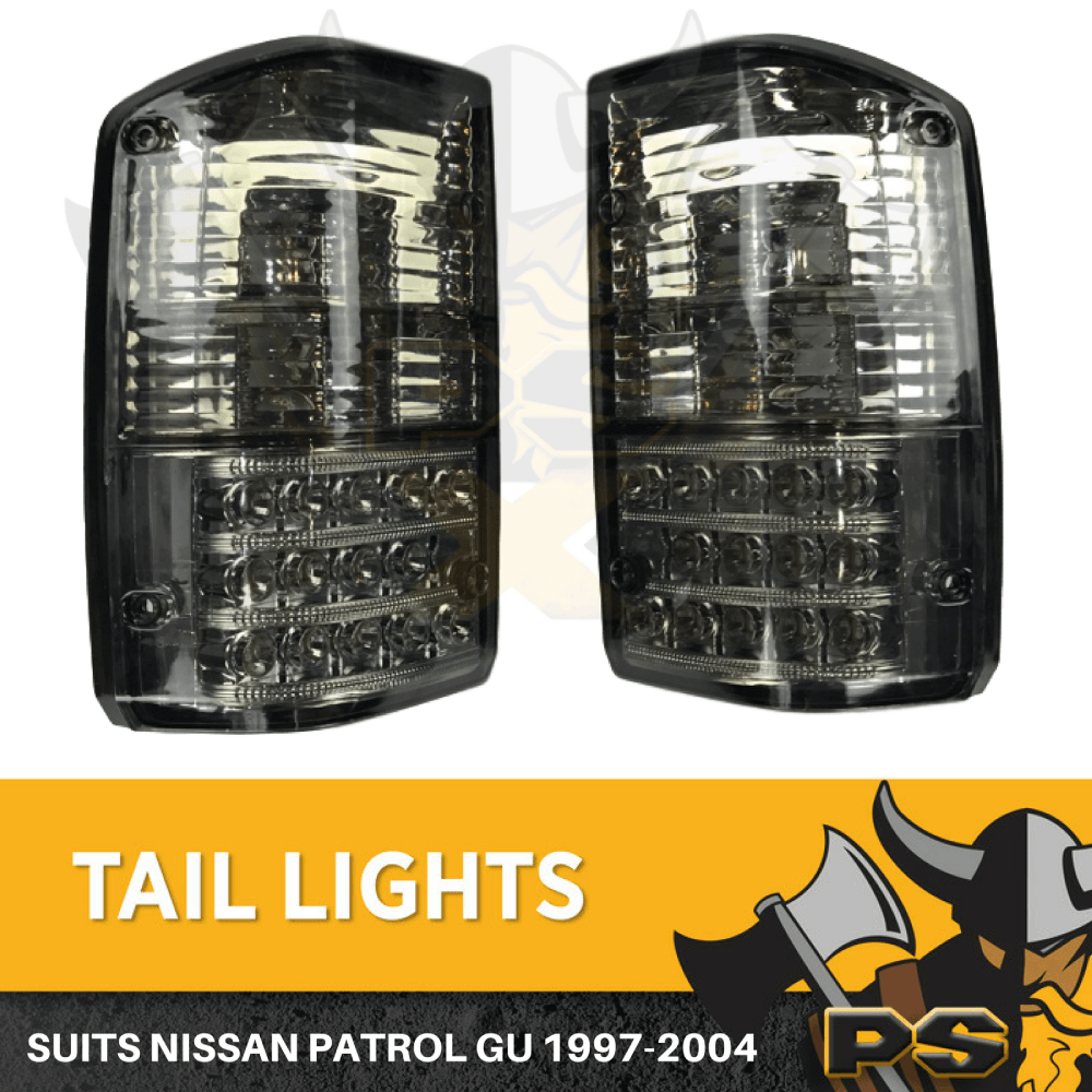 Black Smoked LED Tail lights for Nissan Patrol GQ 19881997 Series 1 2