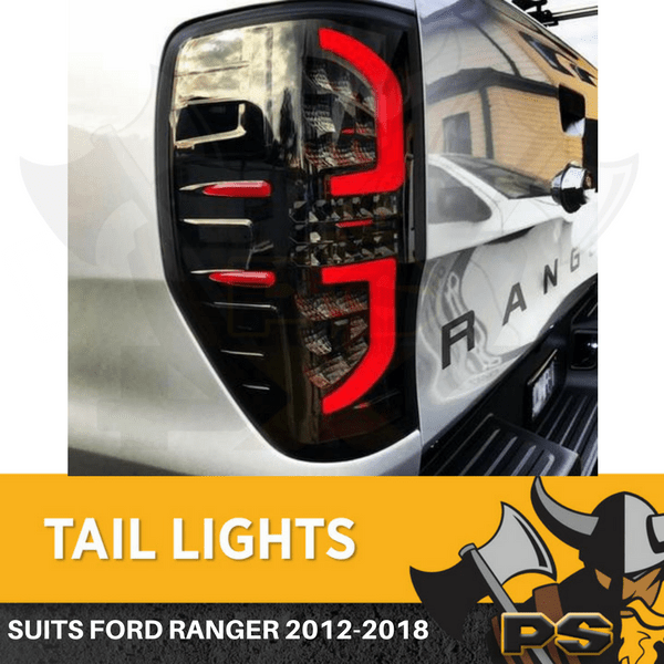 Black 3D LED Tail Lights for 2011 2022 Ford Ranger PX1 PX2 PX3 XLT
