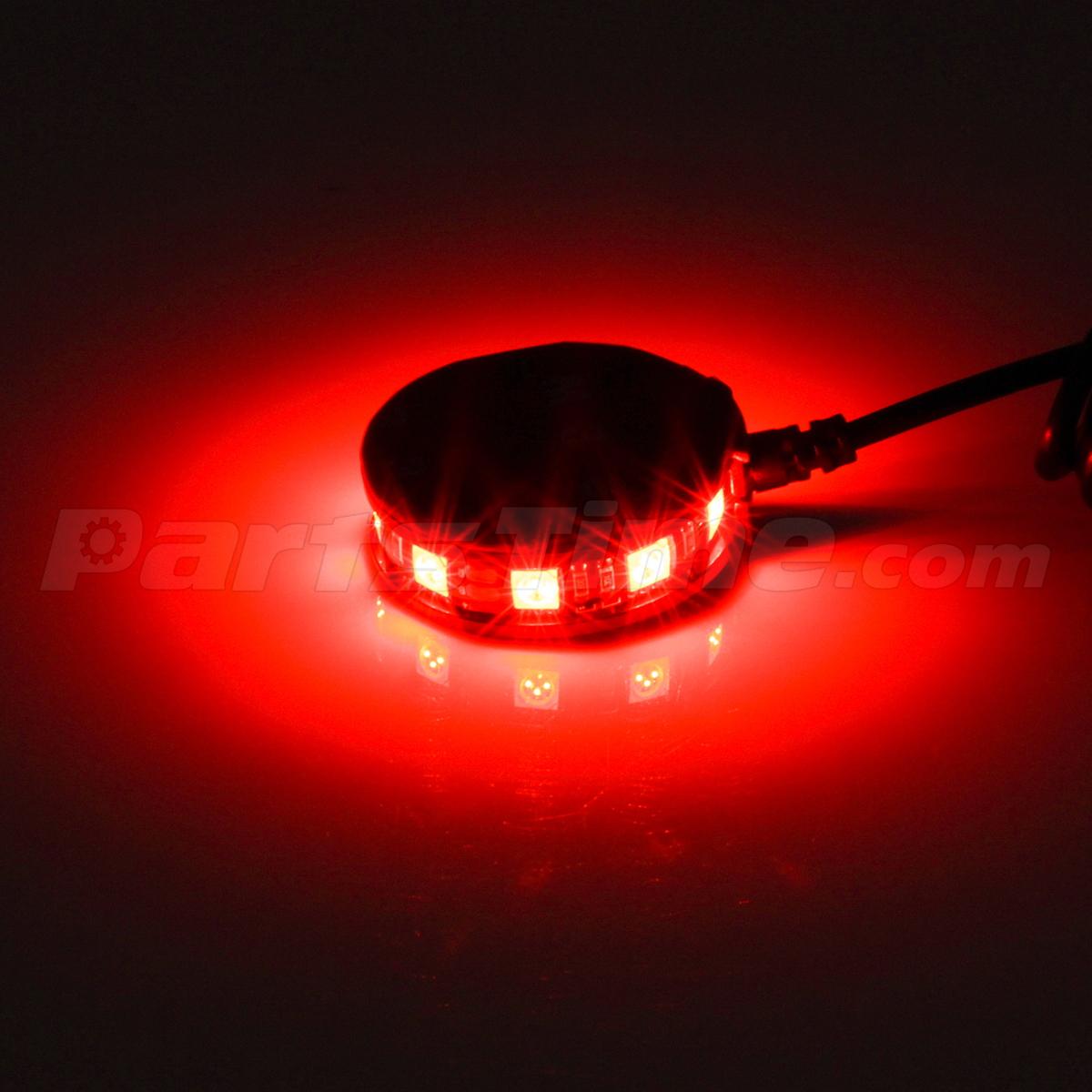 2 Red LED Motorcycle Wheel Pod Rim Accent Lighting Custom Neon Glow