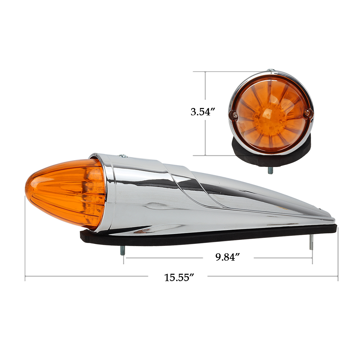 Universal 17 LED Amber Torpedo Cab Roof Top Marker Light For Peterbilt