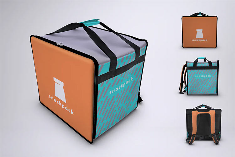 Food Delivery Backpack MockUp PSD Mockups Free PSD Templates