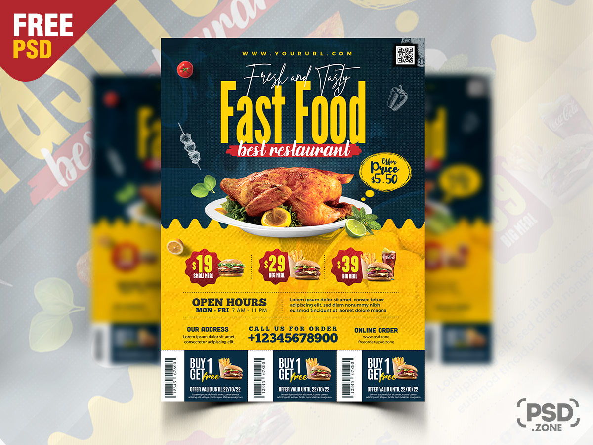 Fast Food Restaurant Promotion Flyer PSD PSD Zone