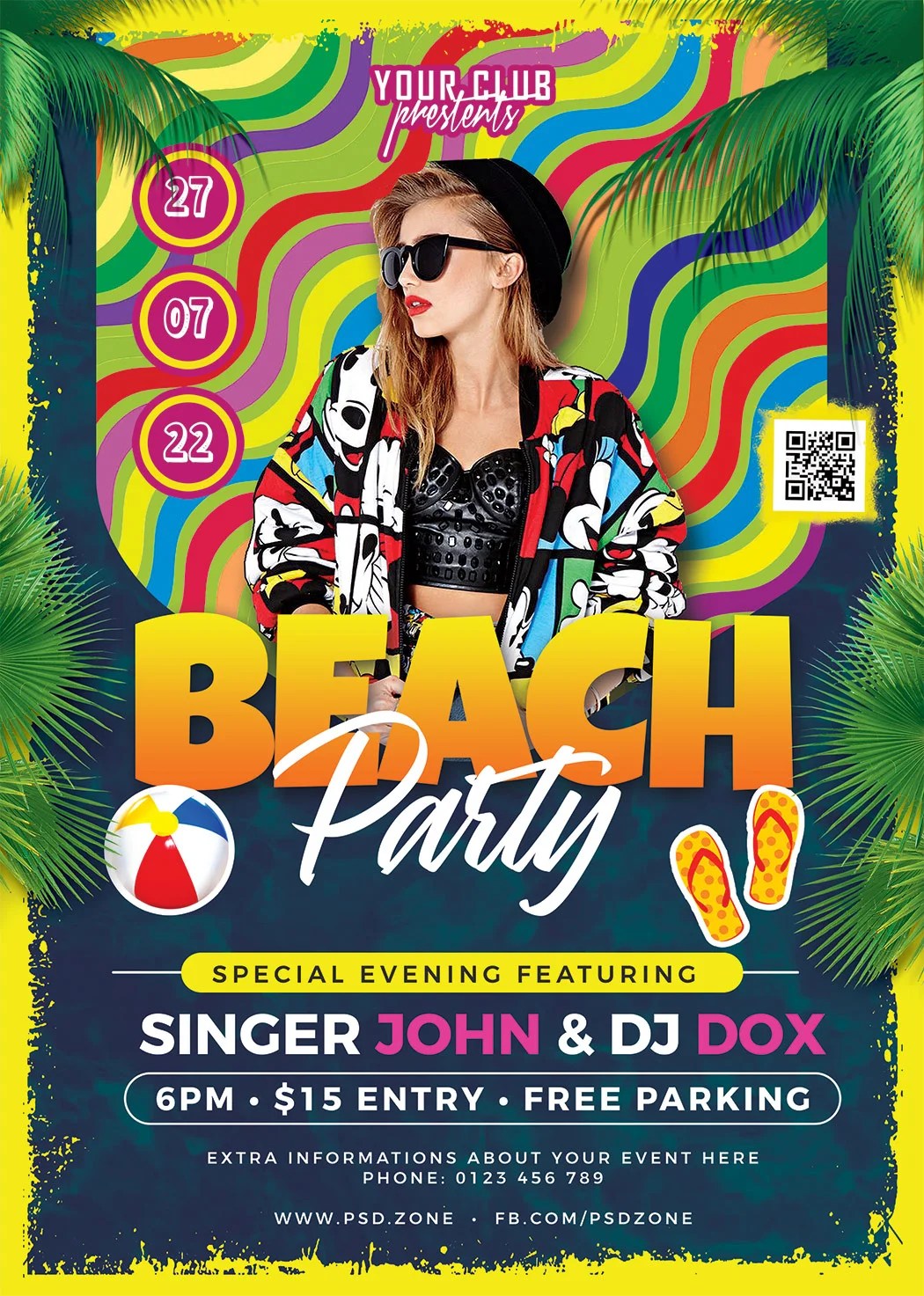 BeachPartyFlyerDesignPSDPreview PSD Zone