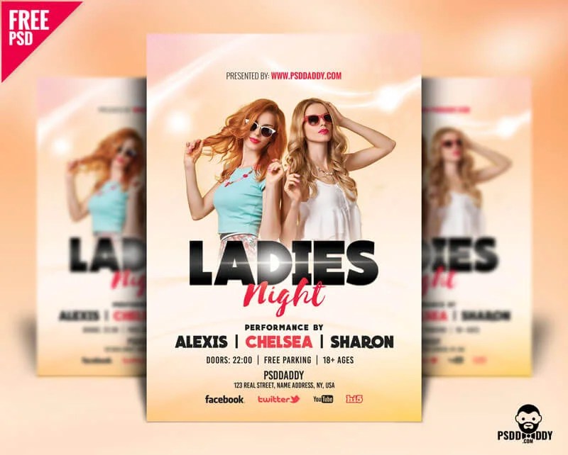 [Download] Ladies Night Flyer Design Free PSD