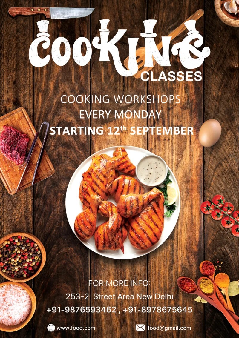 Cooking Classes Flyer Free PSD