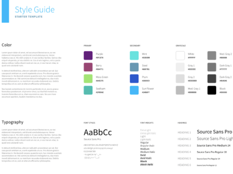 Free Adobe XD Style Guide Template PSDDD.co