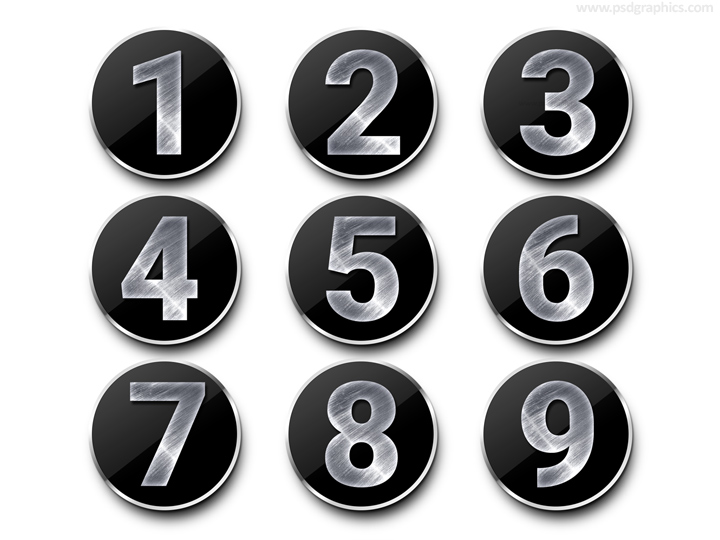 Metal numbers template (PSD) PSDgraphics