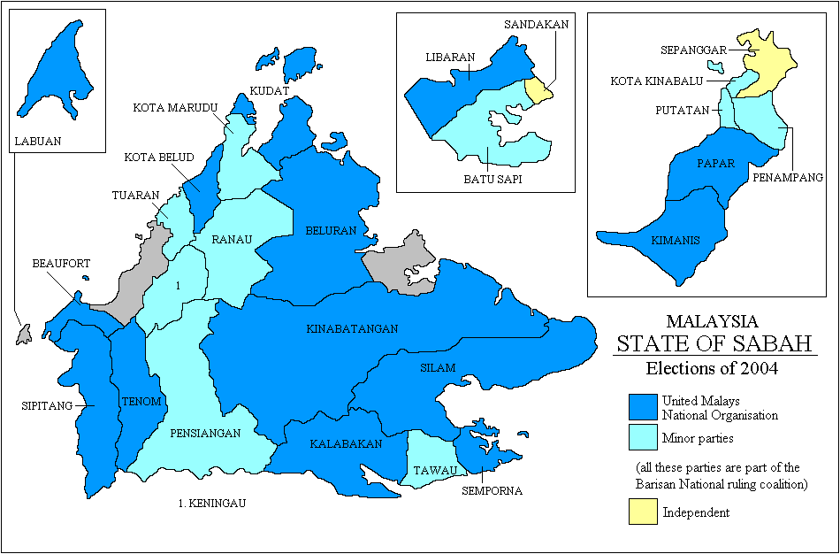 Malaysia. Legislative Election 2004 Electoral Geography / Statistics