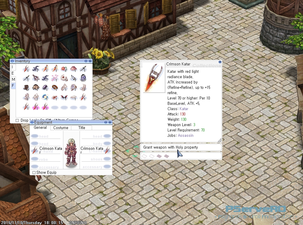 Crimson Katar endowed with Holy Element PServeRO