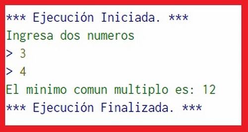 Algoritmo para calcular el minimo comun multiplo ALGORITMODETAREA