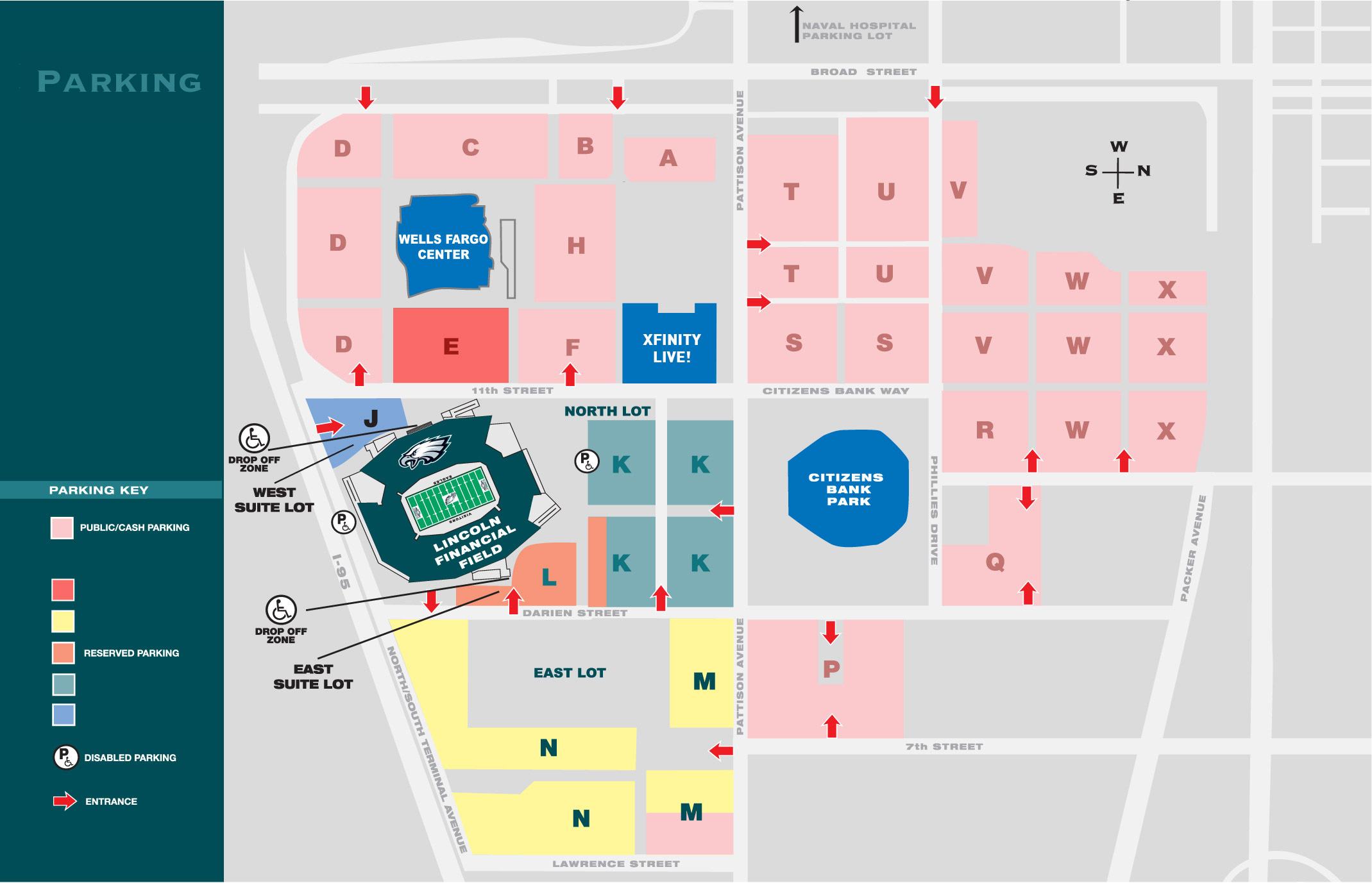 Philadelphia Eagles Parking Lots & Passes at Lincoln Financial Field
