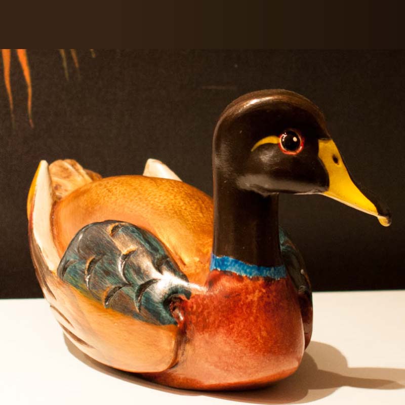 Hand Carved Wooden Duck Psperu