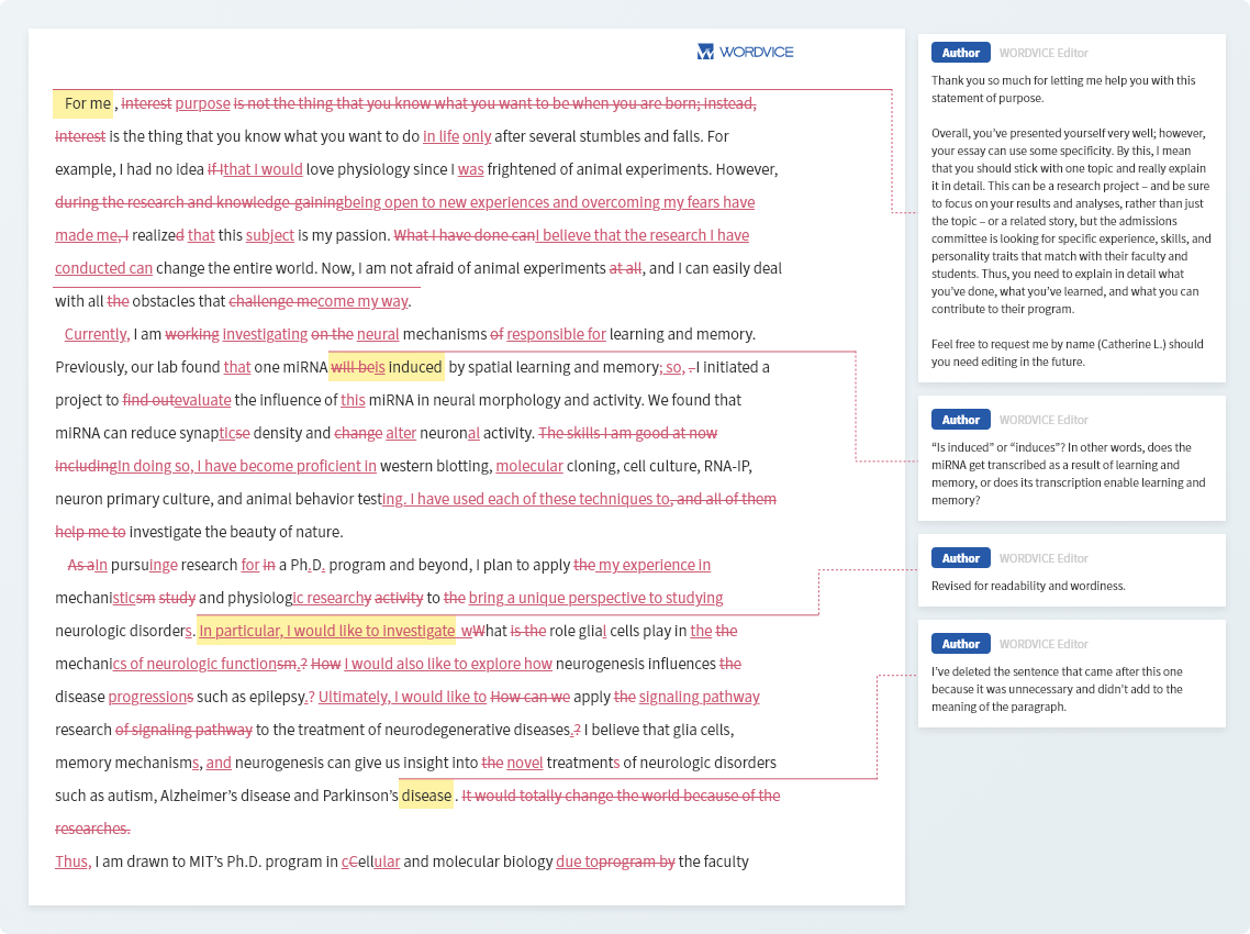 Statement of Purpose Editing Services SOP Editors Wordvice