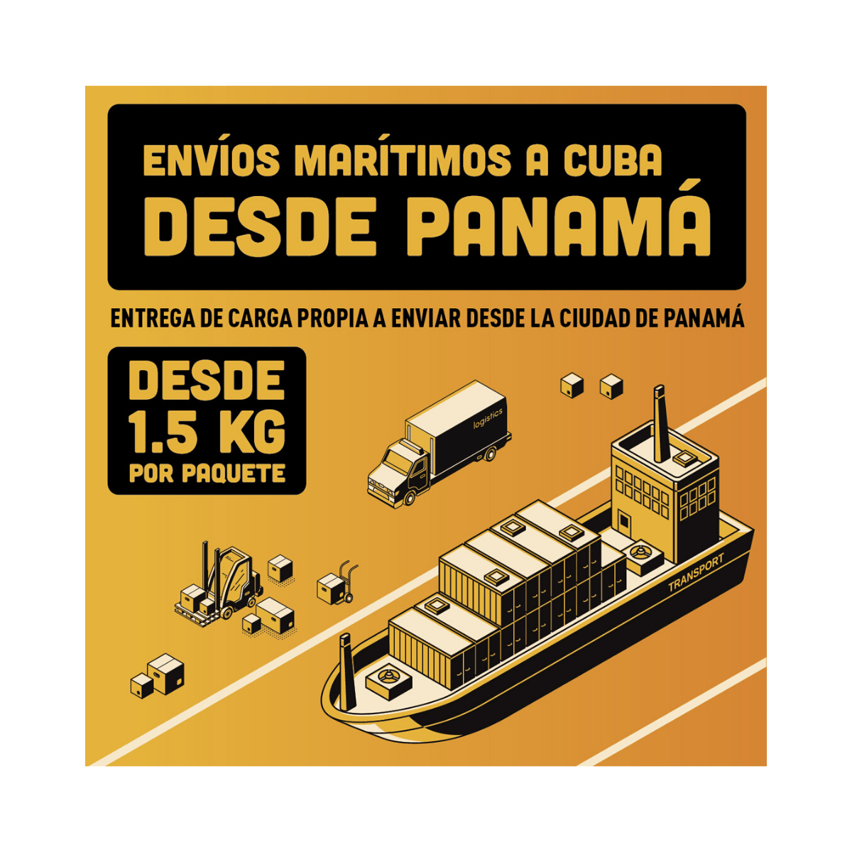Envío Marítimo origen C. Panamá. Rep. Panamá/Paquete 1.5 kg Pst Express