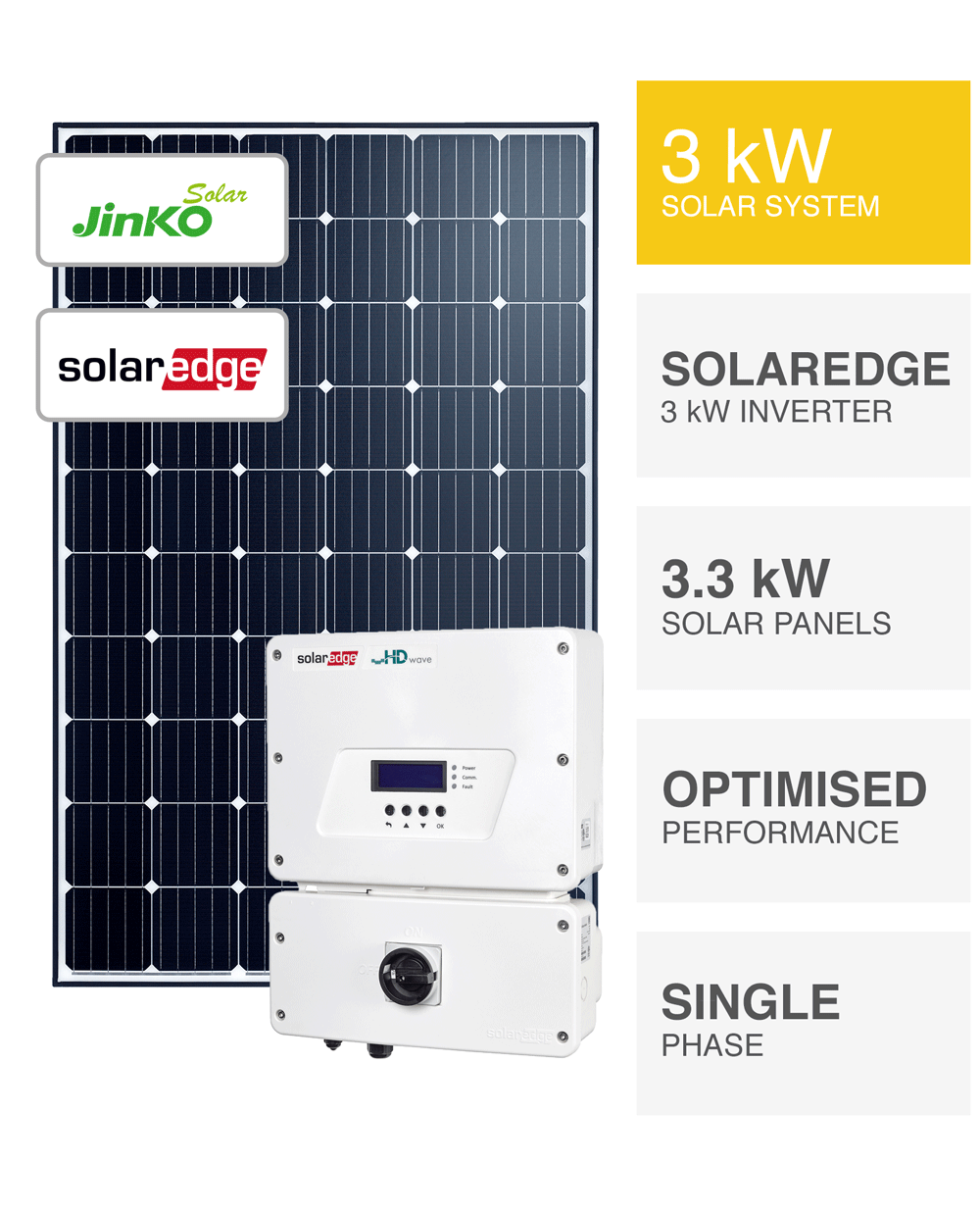 SolarEdge 3kW Solar System, SAVE MORE (installed prices) Perth WA.