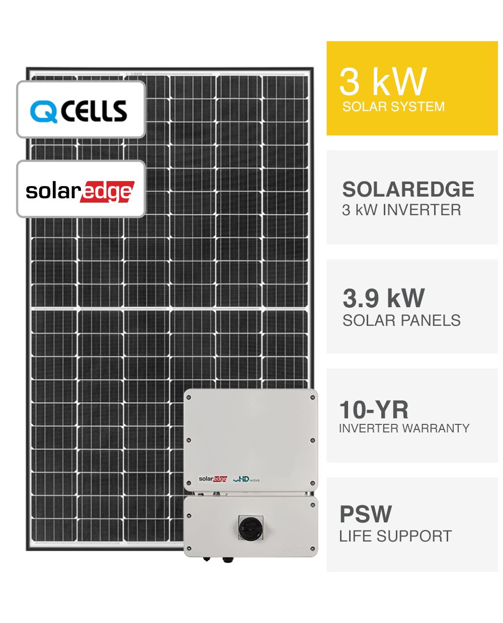 3kW QCells Solar System, SAVE MORE (installed) Perth WA