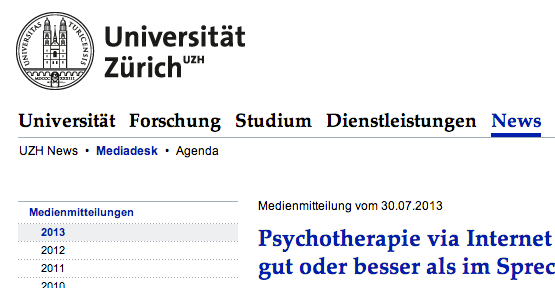 Psychotherapie im Aktuelle Studie mit