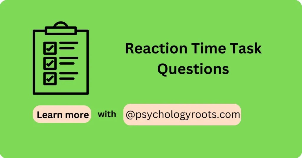 Reaction Time Task Questions Psychology Roots