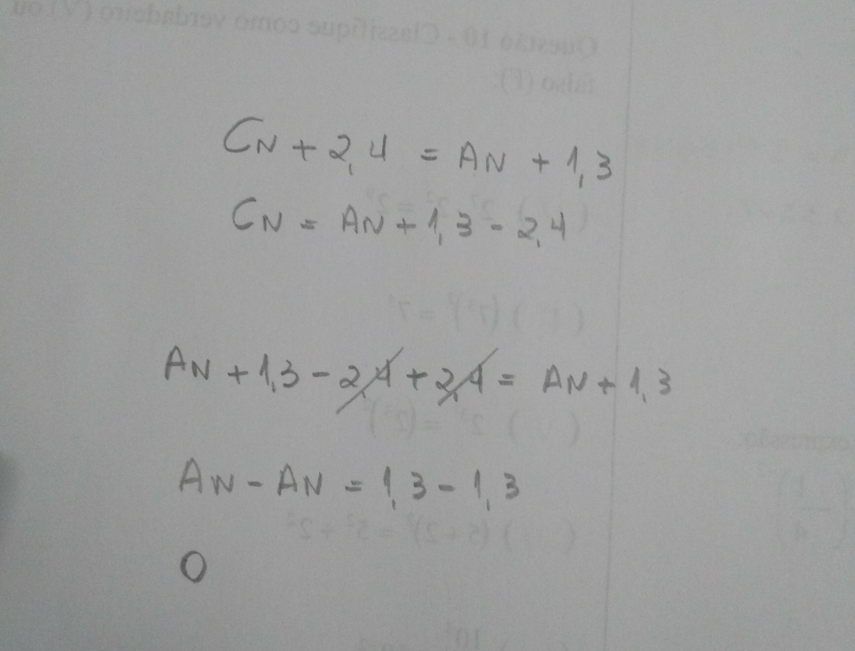 Calcule N Cn+2,4 = An +1,3