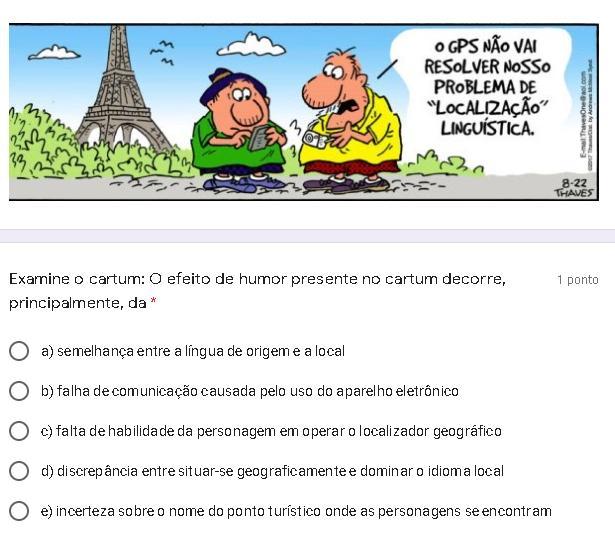 Examine o cartum O efeito de humor presente no cartum