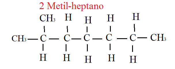 formula estrutural de 2metilheptano