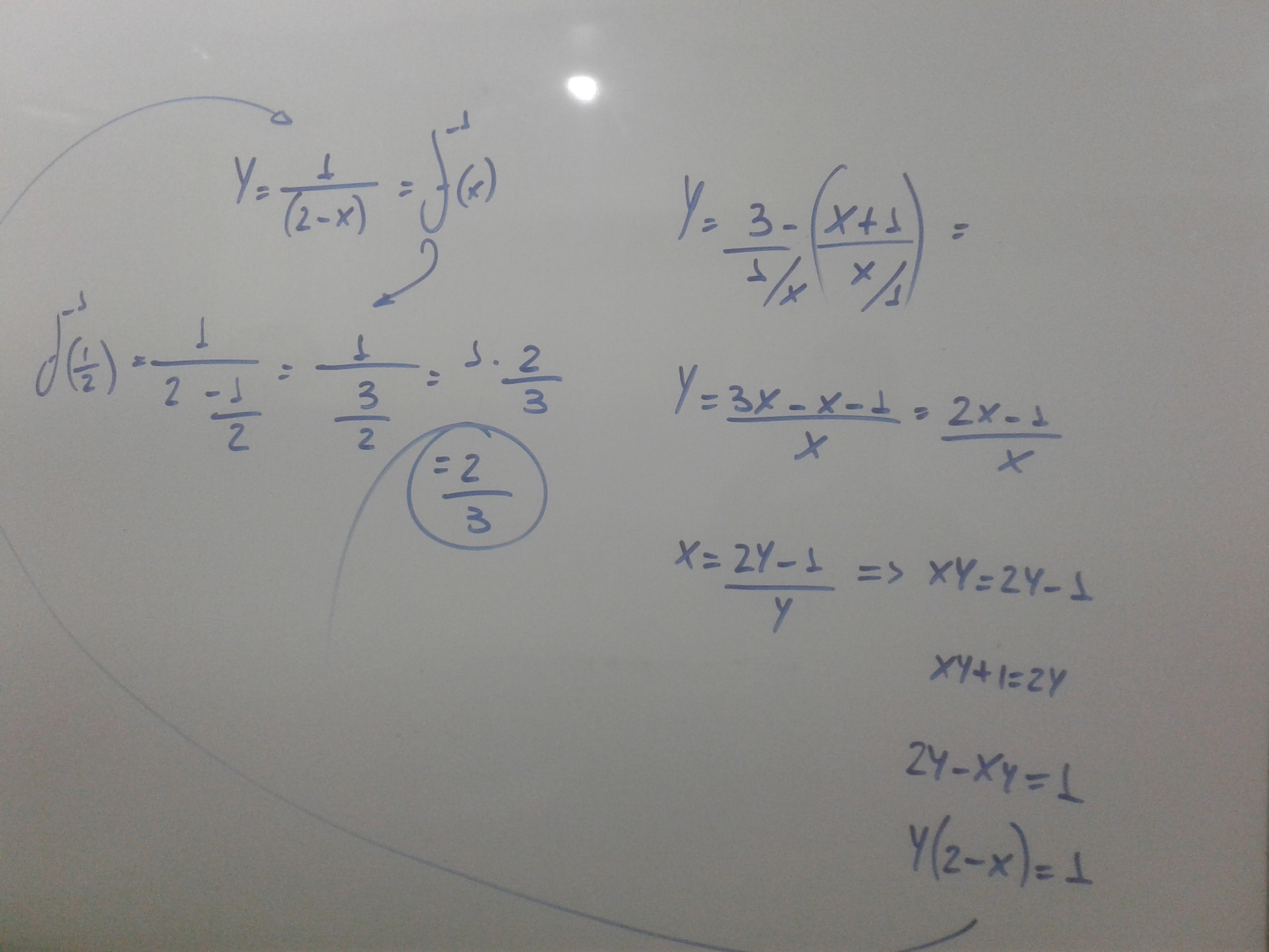 Dada a função y = 3 (x+1)/x e f 1 (x) a sua inversa