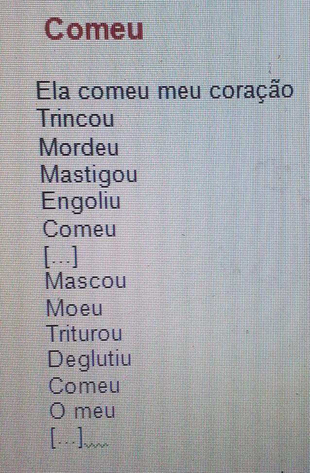 há uma única frase nominal (sem verbo) na letra da canção. qual é