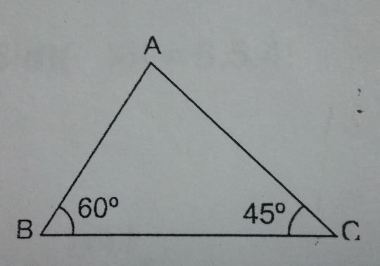 No triângulo ABC da figura abaixo ^B=60 graus e ^C=45 graus e AB= raiz