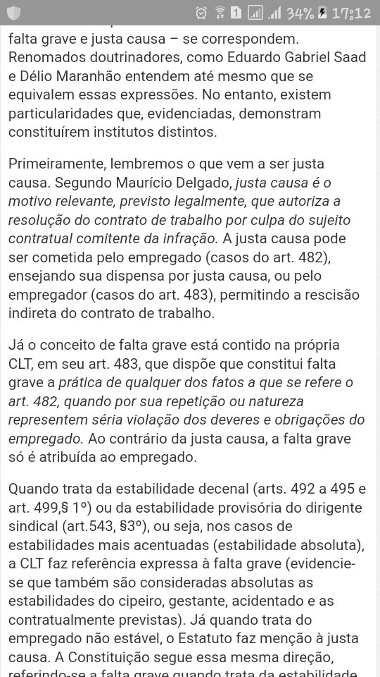 distinção entre justa causa e falta grave