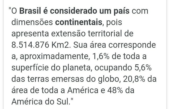 porque o Brasil é considerado um país continental