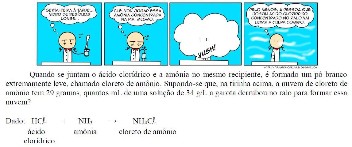 Quando se juntam o ácido clorídrico e a amônia na mesmo recipiente,é