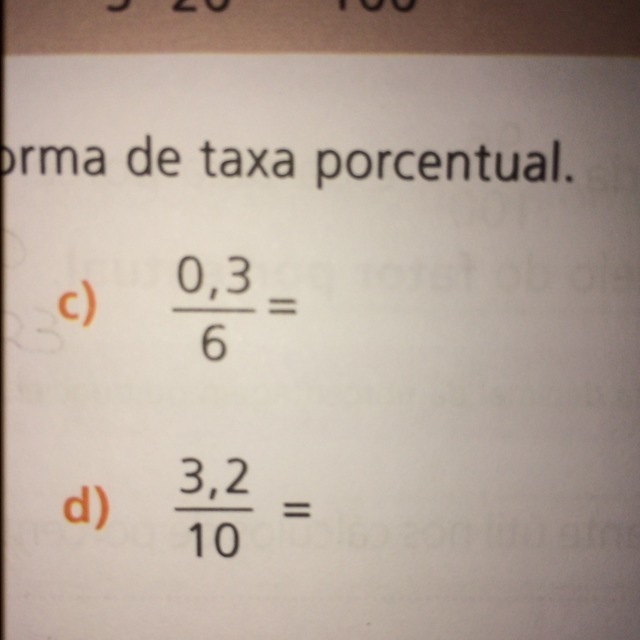 Escreva as razões na forma de taxa percentual. (Porcentagem) Brainly