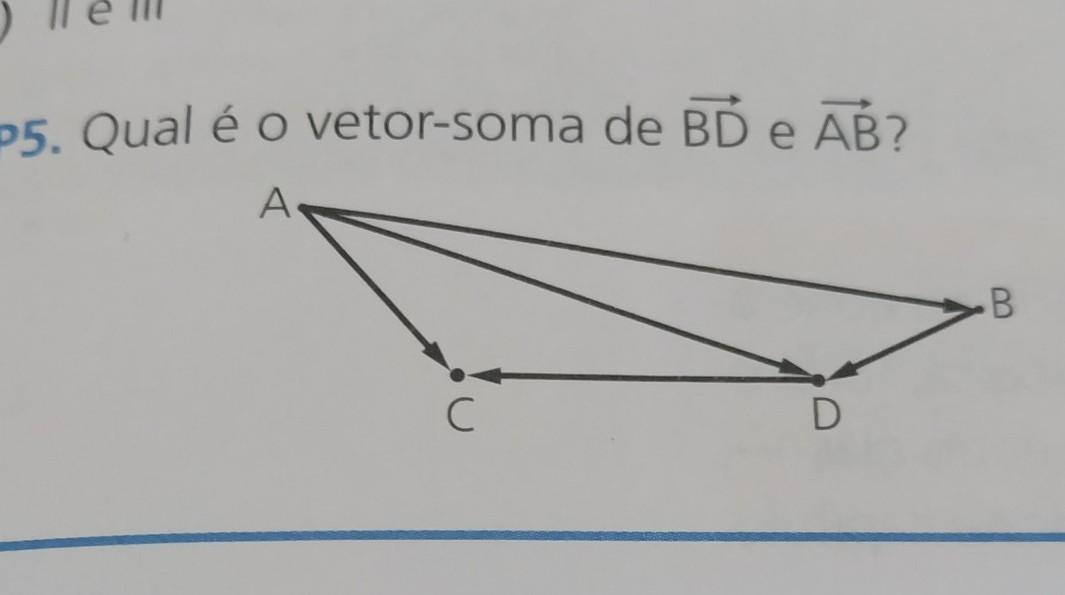 EP5. Qual é o vetorsoma de BD e AB?