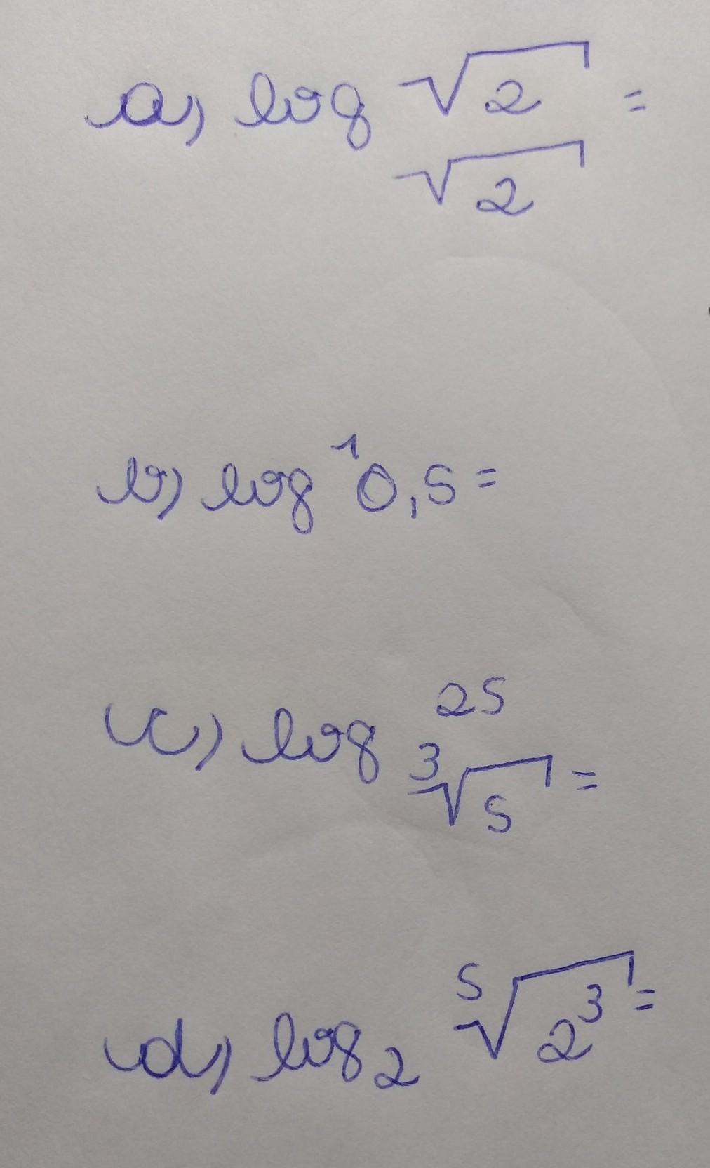 usando a definição de logaritmo, calcule