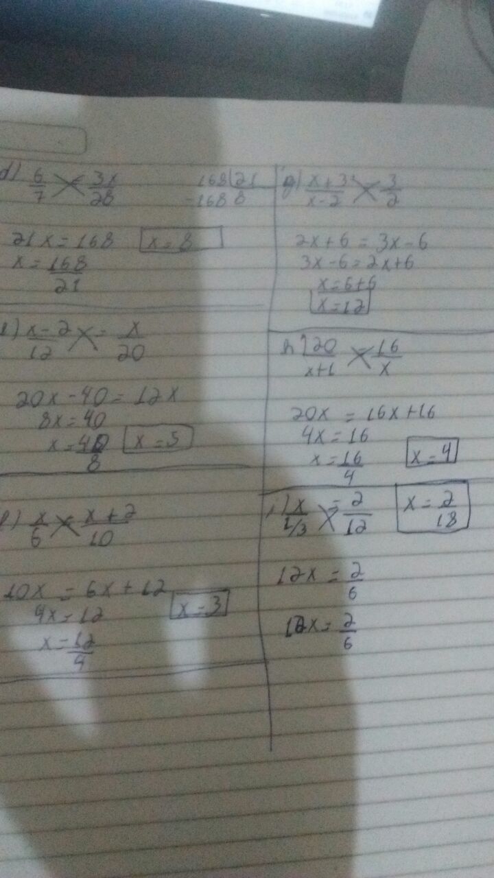 calcule o valor de x nas proporções