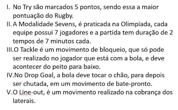1) Como a bola pode ser conduzida no Rugby? a) A bola pode ser