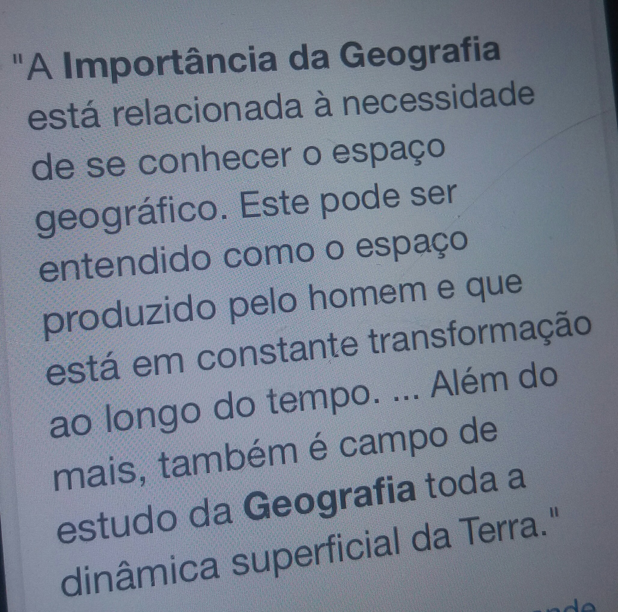 qual a importância da geografia para o mundo moderno?