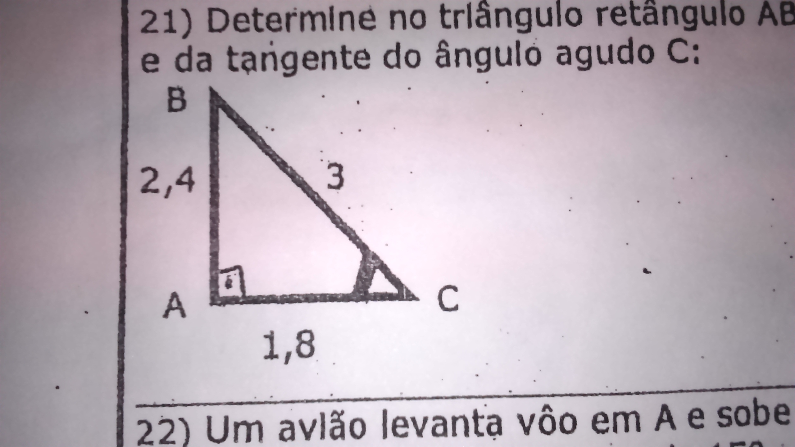 determine no triângulo retângulo ABC da figura abaixo, o