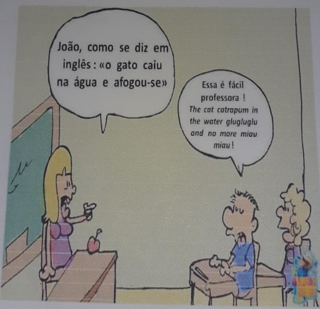 a) Explique, com suas palavras, qual o humor desse cartum.b) Qual a