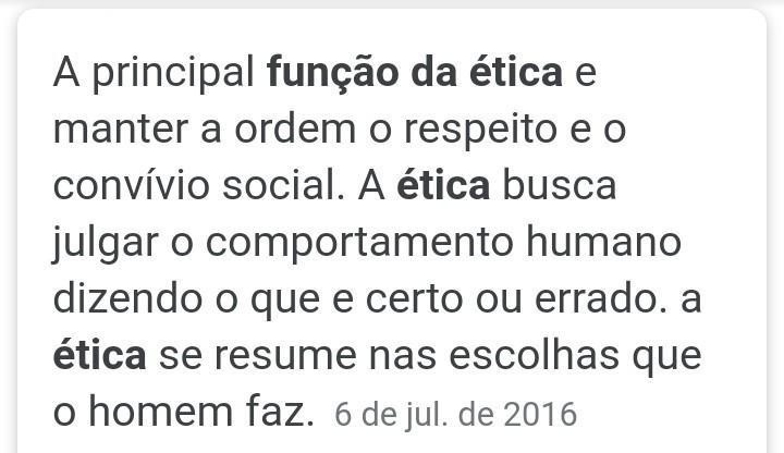 Qual a tripla função da ética?